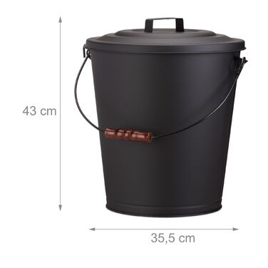 Відро Relaxdays Ascheeimer з кришкою зі сталі