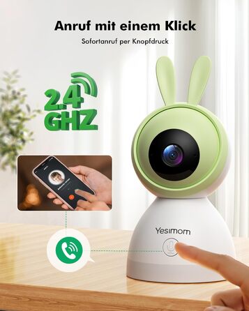 Відеоняня з камерою 1080P HD PTZ 360° та Wi-Fi: монітор для немовлят з додатком, нічним баченням, 4x Zoom, детекцією руху/звуку, двостороннім аудіо, автотрекінгом та сповіщеннями