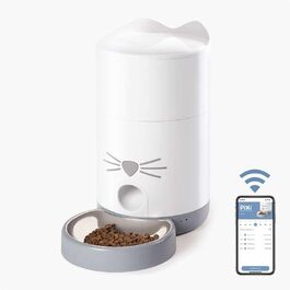 Автоматична годівниця для котів Catit Pixi Smart, App Control, підходить для 1,2 кг, Білий, Сірий