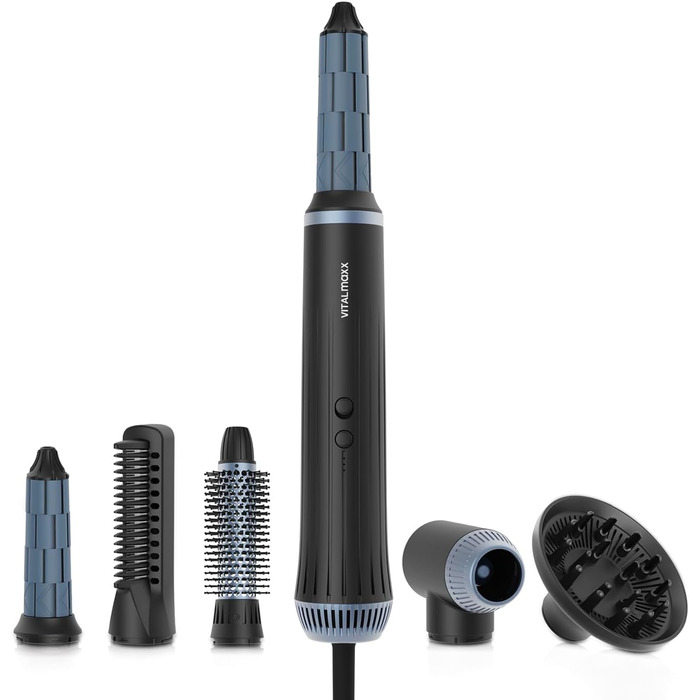 Мультистайлер VITALmaxx Air Curler Plus 6-в-1 бігуді, фен, щітка та дифузор, 1500 Вт