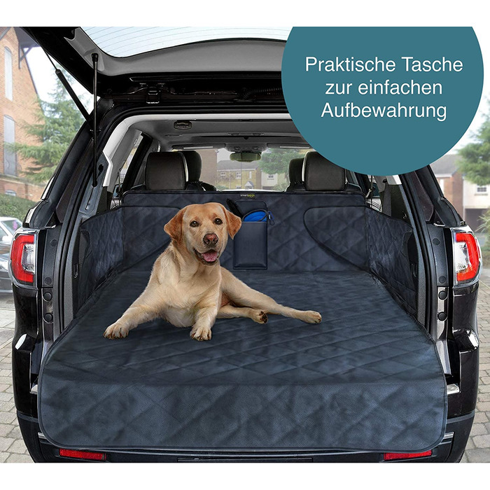 Захисний килимок для багажника smartpeas для собак і тварин XXL-захист багажника для будь-якого автомобіля - протиковзке покриття-міцне стьобана ковдра для собак з бічним захистом 185 * 105 * 36 см стьобаний і протиковзкий