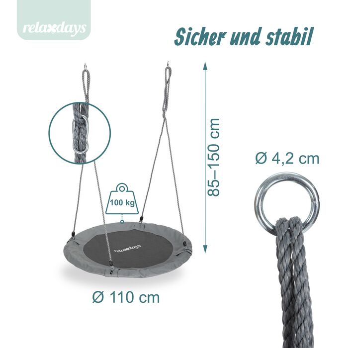 Гніздова гойдалка Relaxdays 110 см