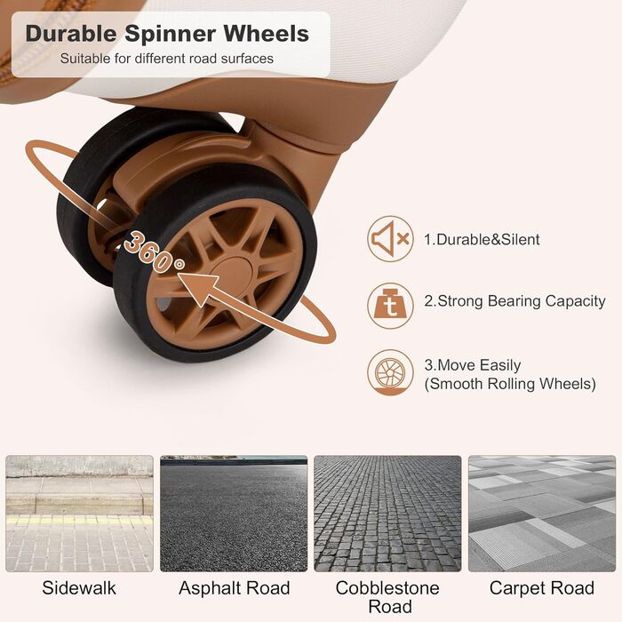 Валіза KONO з ABS пластику, 75 x 48 x 29 см, білий, з TSA замком