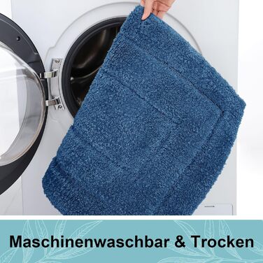 Килимок для ванної кімнати Homaxy з мікрофібри, антиковзний, 60x90 см, Marine Blau