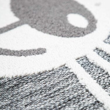 Дитячий килим Дитяча кімната Відкритий килим Круглий ігровий килим 3D ефект Lion Grey, розмір (Ø 200 см круглий)