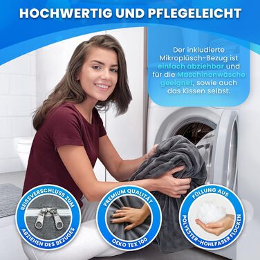 U-подібна подушка для сну PillowDaddy XXL для вагітних та годування, ортопедична подушка для підтримки спини, стегон та полегшення болю при ішіасі, з чохлом