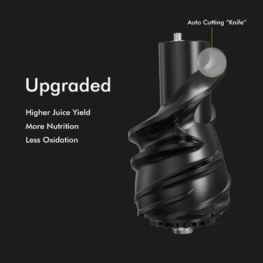 SIFENE Швидкодіючий шнековий соковичавник, сік преміум-якості, велика завантажувальна горловина 83 мм, для цілих овочів та фруктів, легкий у митті, тихий двигун, висока врожайність, BPA-free, сірий