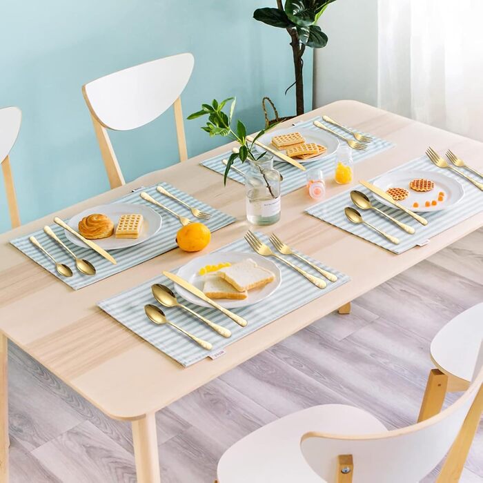 Набір столових приборів на 4 особи, 20 предметів: ніж, виделка, ложка, чорний, нержавіюча сталь, для посудомийної машини