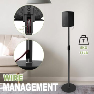 Підставка для колонок, 2 шт., сумісна з Samsung, Sony, регулюється по висоті від 73,7 до 139,7 см, для колонок до 5 кг, універсальна підставка Gekufa