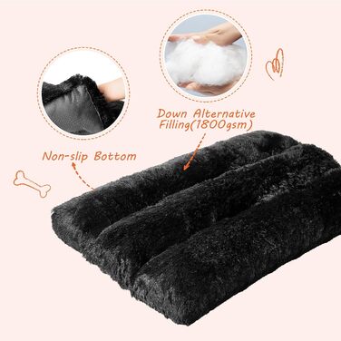 Лежак для собак, що миється, нековзний, 75x50x10см (90x60см, чорний)
