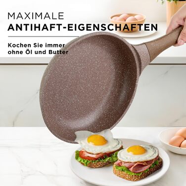 Набір каструль та сковорідок KASANOVA з антипригарним покриттям, індукційне дно, 4-шарове покриття, сучасний дизайн