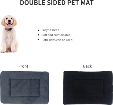 М'яка і тепла подушка для кішок, зручна для машинного прання, двоцільова подушка для дивана для домашніх тварин PS085 (106x71 см, чорний)