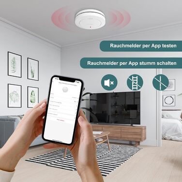 Набір димових сповіщувачів Rauchmelder 5 шт. з базовою станцією, Wi-Fi, 10 років роботи батареї, 85dB, білий