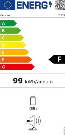 Міні-холодильник Cecotec Bolero CoolMarket TT Origin 45 л ретро, морозильна камера, LED, хромована ручка, зелений