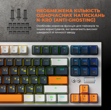 Дротова механічна клавіатура GamePro MK180W (Red) з Hot-Swap RGB White