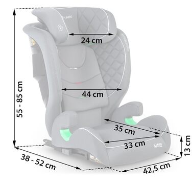 Автокрісло Nukido 15-36 кг для дітей 4-12 років, ISOFIX, регулювання підголівника та кута нахилу, сірого кольору