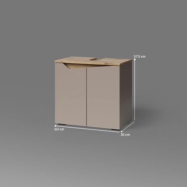 Шафка під раковину Livinity Bad Timavo, білий колір, 60 x 67 см з полицею, білий (Greige)