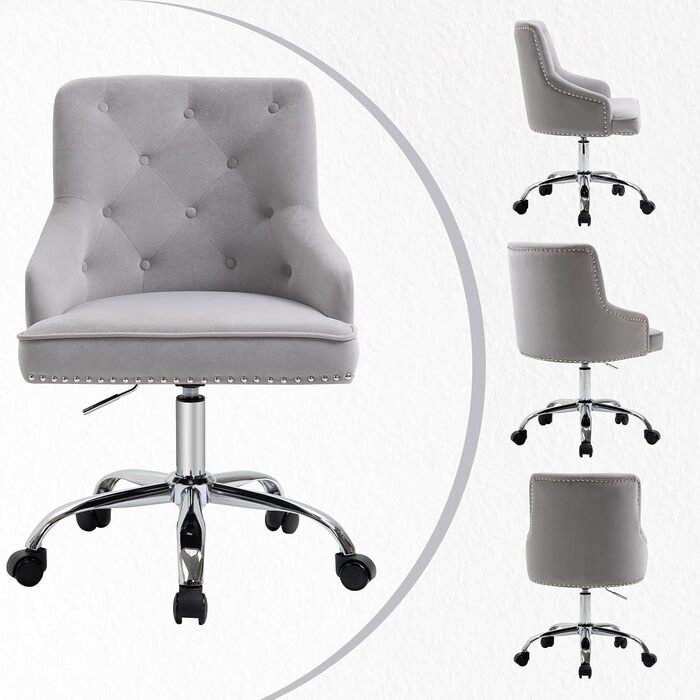 Крісло Fiximaster для офісу та дому: обертове, з регулюванням висоти, на коліщатках, сіре, до 135 кг