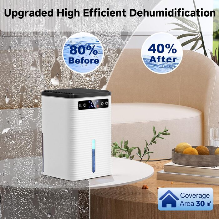 Електричний осушувач повітря 2500 мл з таймером та LED-підсвічуванням для дому