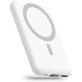 Вт PD, LED дисплей, USB-C, для iPhone 15/14/13/12, білий, 10000mAh, 22.5