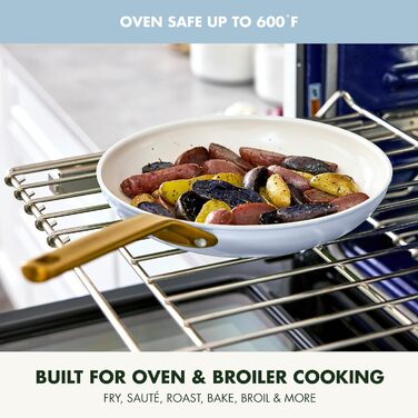 Набір сковорідок GreenPan з антипригарним покриттям, 25.4 см та 30.5 см, кераміка, без PFAS, нержавіюча сталь, для духовки та посудомийної машини, колір мох, 10' та 12' сковорода