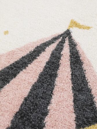 Килимок для дитячої кімнати, дитячий килимок для дітей, ігровий килимок для немовлят, сучасний дизайн, короткий ворс, без шкідливих тканин, брудно-білий/синій (140 x 200 см, брудно-білий/рожевий)