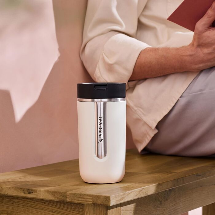 Термокружка Nespresso Travel Mug Small Sage Green 300 мл - Зелений салат, з кришкою, з нержавіючої сталі, для кави, чаю, матча