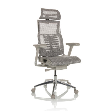 Офісний крісло / Крісло для керівника POFIT G GEN2 з сітчастою спинкою, світло-сірого кольору, hjh OFFICE