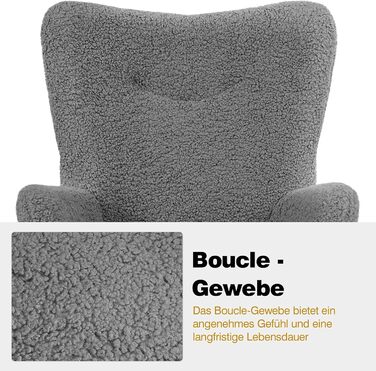 Крісло-мішок Yaheetech з поліестерним покриттям, крісло для телевізора, крісло з підлокітниками, м'яке крісло, крісло-релакс, крісло для відпочинку, біле (сіре, без пуфа)