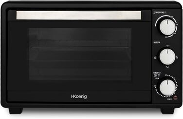 Електрична піч H.Koenig Mini Four 25L: компактна, багатофункціональна, 1500W, 4 режими, таймер, склодвері, решітка-гриль