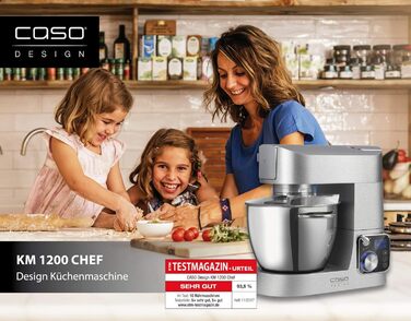 Кухонна машина CASO KM 1200 Chef: 6 літрів, 8 швидкостей, алюмінієвий корпус, преміум-якість
