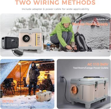 8kW дизельна автономна пічка опалення для вантажівок, фургонів, кемперів (Pink) з керуванням через додаток та AC адаптером