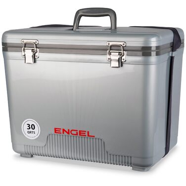 Термобокс ENGEL 30qt (28.4л) герметичний, портативний для кемпінгу, пікніка, походу, фестивалю - охолоджуючий бокс без електрики, сріблястий