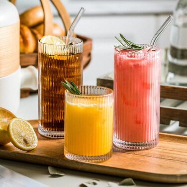 Набір склянок INSETLAN 370мл (6 шт.) для напоїв: віскі, пива, соків, кави та коктейлів | Склянка Long Drink | Склянка для води | Склянка для напоїв | Можна мити в посудомийній машині