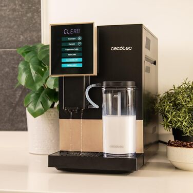 Кавомашина автоматична Cecotec Cremmaet Compactccino Black Rose, 19 bar, Thermoblock, молочник, подрібнювач зерен, 1,1 л резервуар для води