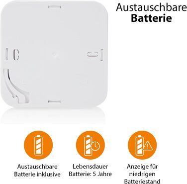 Smartwares Ко-Детектор диму та газу WiFi – 85 дБ, 10 років роботи сенсора, сповіщення через додаток, кнопка тестування, білий