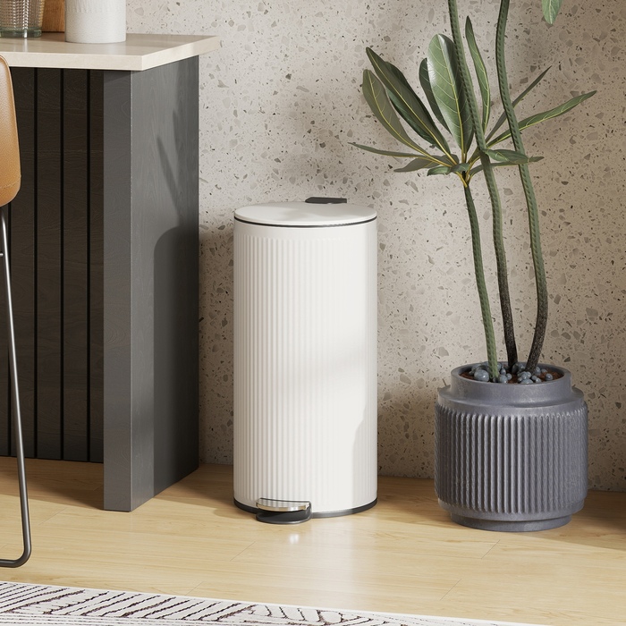 Відро для сміття 30 л з м'яким закриттям кришки та педаллю, внутрішній відрізок з металу, чорного кольору, розміри 36 x 30 x 60,5 см