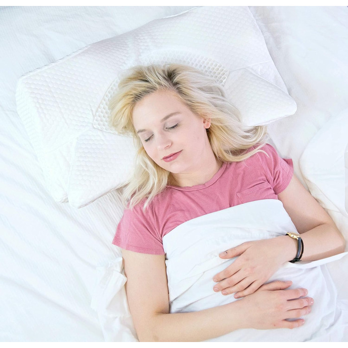 Ортопедична подушка Elviros з Memory Foam для тих, хто спить на боці, з підтримкою шиї, проти болю в шиї та плечах, 64 x 12,5/10,5 x 38 см, темно-сірий