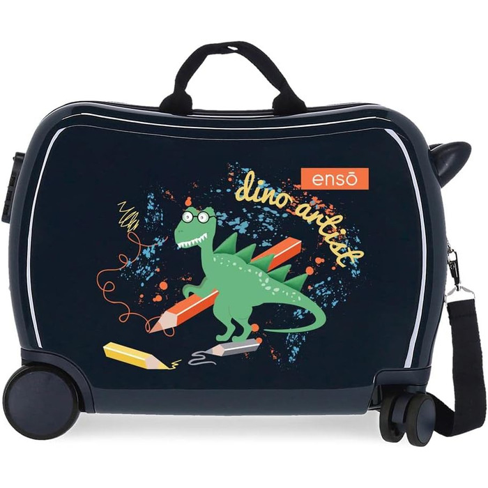 Валіза дитяча Enso Dino artist Multicolor, 50x38x20 см, ABS, кодовий замок, 34 л, 1,8 кг, 4 колеса