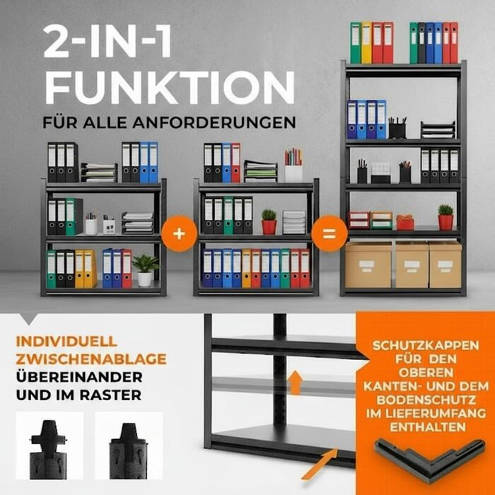 Металевий стелаж з металевими полицями, 5 ярусів, 160x86x45 см. Міцний, швидко збирається, стійкий до плісняви. Ідеально для підвалу, складу та дому.