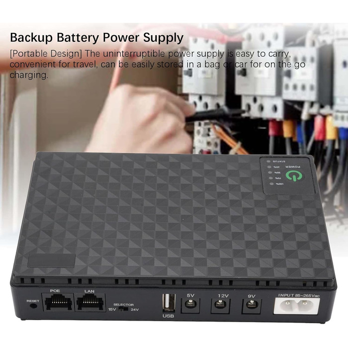 Портативний Mini UPS - Джерело живлення для роутера/модема/камери з батареєю, безперебійне живлення (EU-штекер 85-265V)