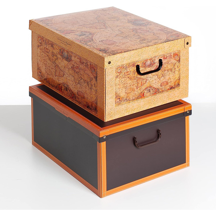 Картонні коробки для зберігання КЕНГУРУ, картонні подарункові коробки з кришками розміром 40x50x25 см, 2 шт. и (1 упаковка) (колір 1)