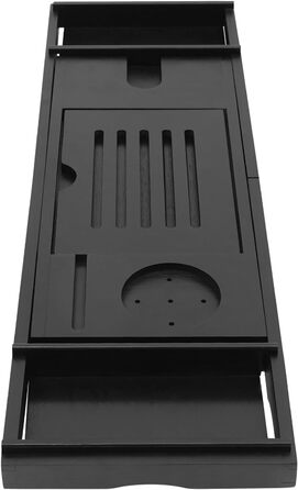 Підставка для ванни з бамбука Czurachel, чорна, регульована (75-111 см), стіл для ванни, піднос для туалетних аксесуарів, бритв та електронних пристроїв