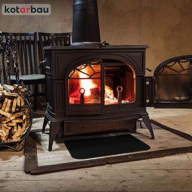 Підставка під камін KOTARBAU® з порошковим покриттям, сталь, 48 x 80 см, захист від бруду та іскр