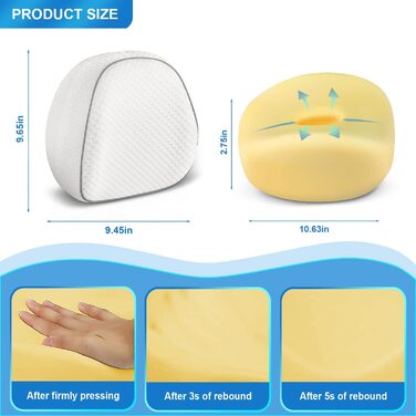 Ергономічна подушка між ніг для сну на боці CREATESTAR з ефектом пам'яті (Memory Foam) зі знімним чохлом