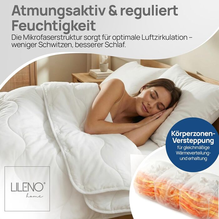 Тепла зимова ковдра LILENO HOME 155x220 см [2 шт.] - комплект ковдр для комфортного сну. Алергічна ковдра, витримує прасування до 95°C