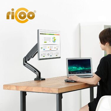 Кріплення для монітора RICOO TS2011: тримач для екрану 17-27 дюймів, VESA 75/100, для комп'ютера, настільний тримач