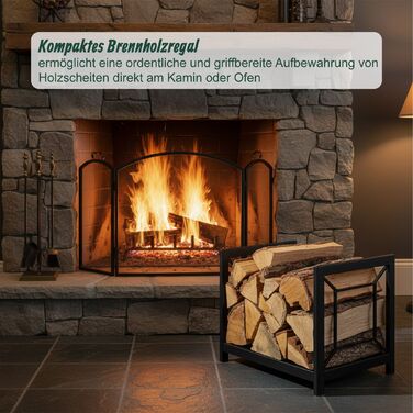 Стильна металева полиця для дров Relaxdays