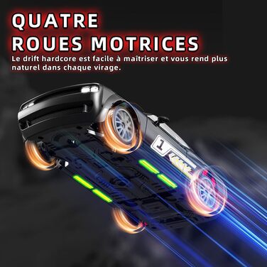 RC Дрифт-кар 1:20 для дітей, 2.4Ghz, LED, 15км/год, 4WD, червоний (2 батареї)