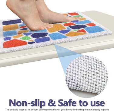 Безпечний нековзний килимок для душу, 60 * 60 см, м'який комфортний килимок для ванної з дренажними отворами, масажні килимки для душа з ПВХ-люфи для вологих приміщень, швидковисихаючі (площа 2 - 60X60 см)